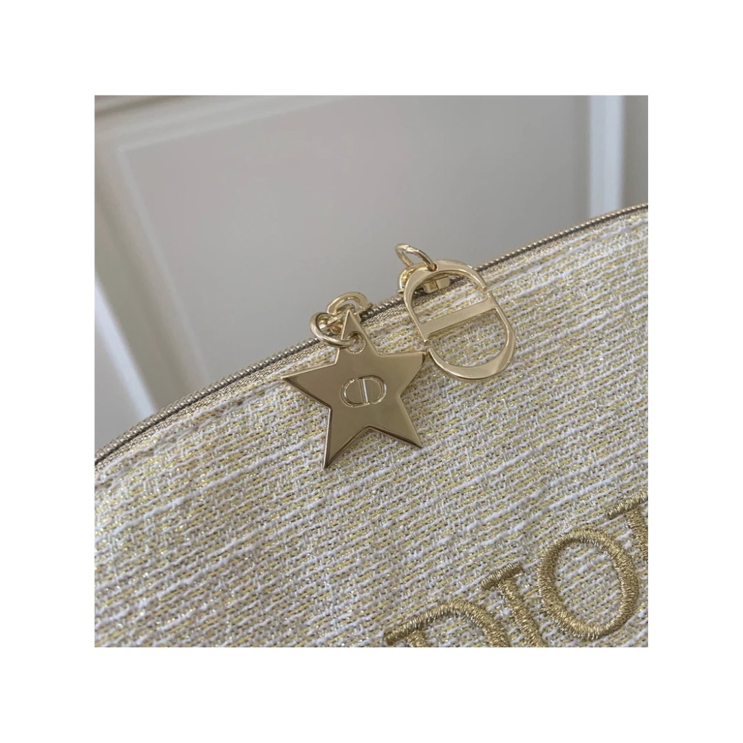 Dior Holiday 2024 Makeup Pouch with Star and CD Logo Chain