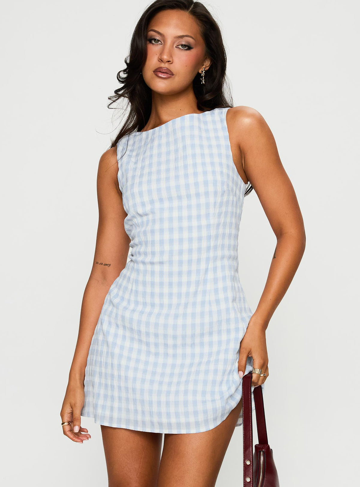 Alfalfa Mini Dress Blue Check