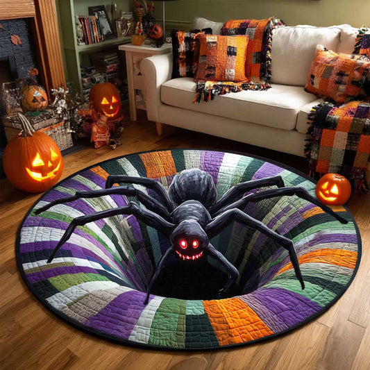 Black Spider Halloween 3D Printed Rug, Spooky Season Home Decor UKTD5170901