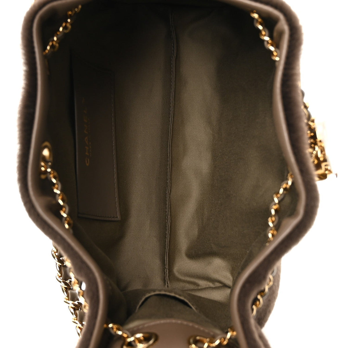 Pony Hair Mini Chanel 25 Handbag Dark Khaki
