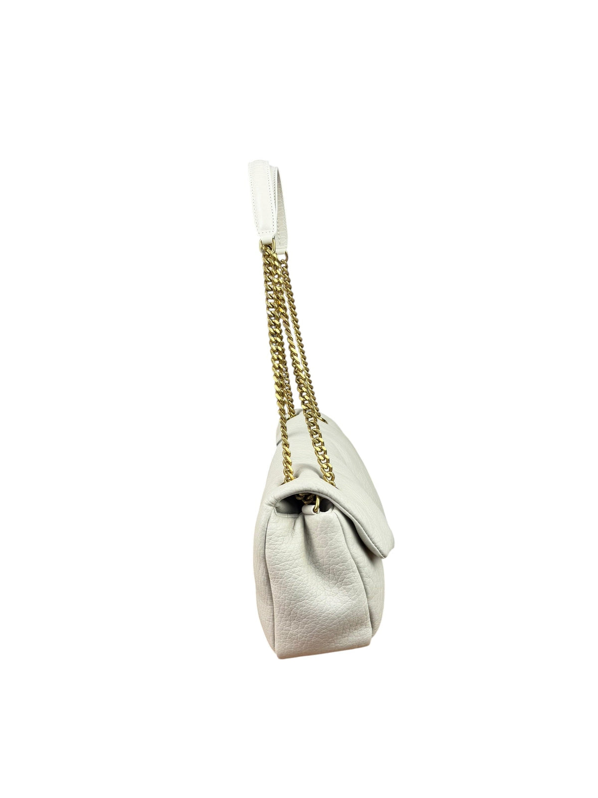 YSL Calypso Ivory Leather Soft Flap Bag