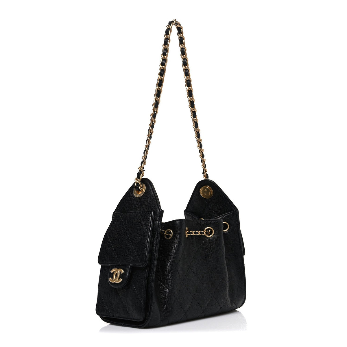Caviar Quilted Mini Chanel 25 Handbag Black