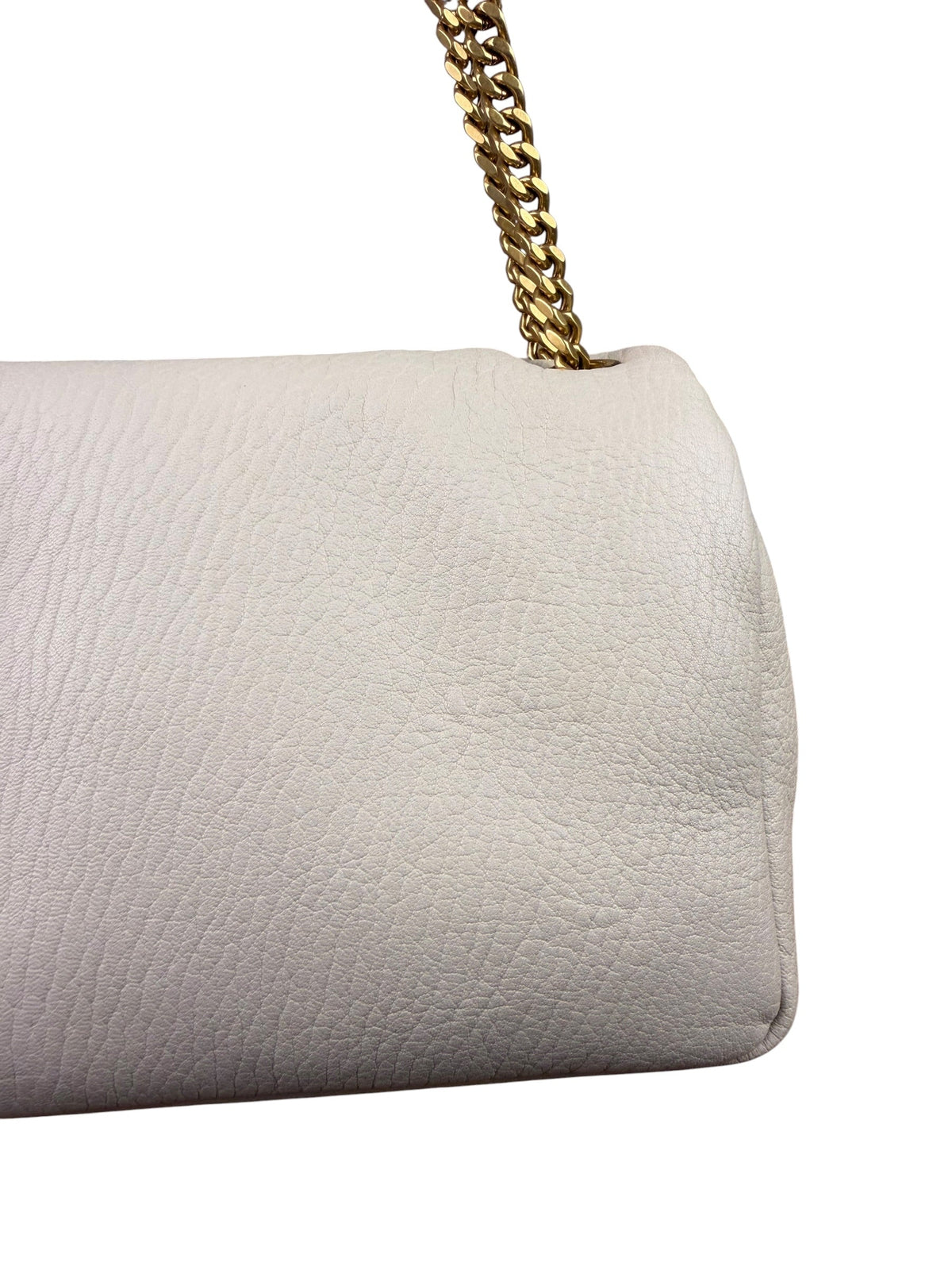 YSL Calypso Ivory Leather Soft Flap Bag
