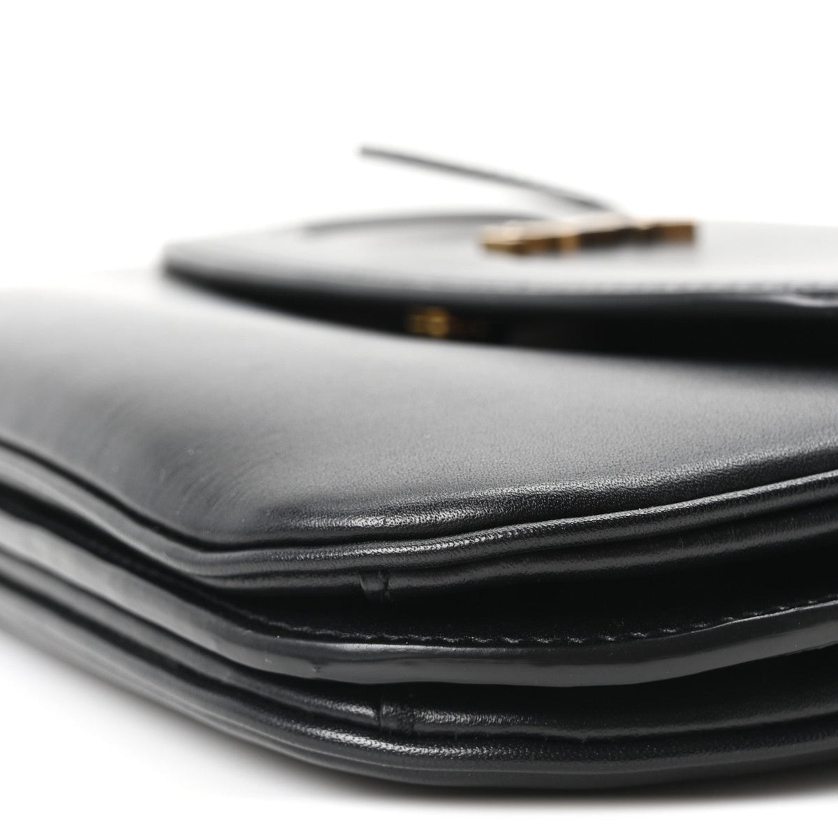 Smooth Calfskin Small Charlie Shoulder Bag Black