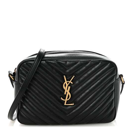 Calfskin Matelasse Monogram Lou Camera Bag Black