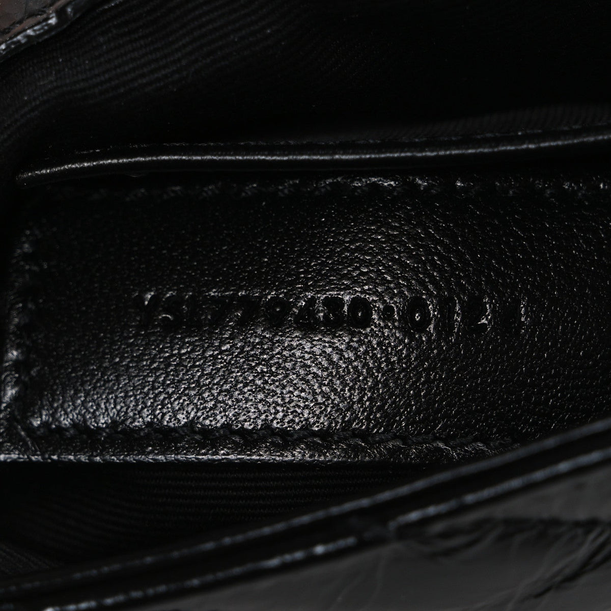 Shiny Calfskin Matelasse Chevron Monogram Mini College Bag Black