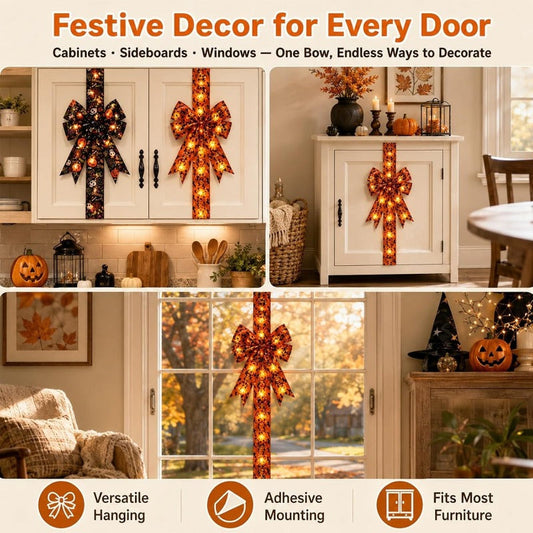 Glowing Halloween Cabinet Bow