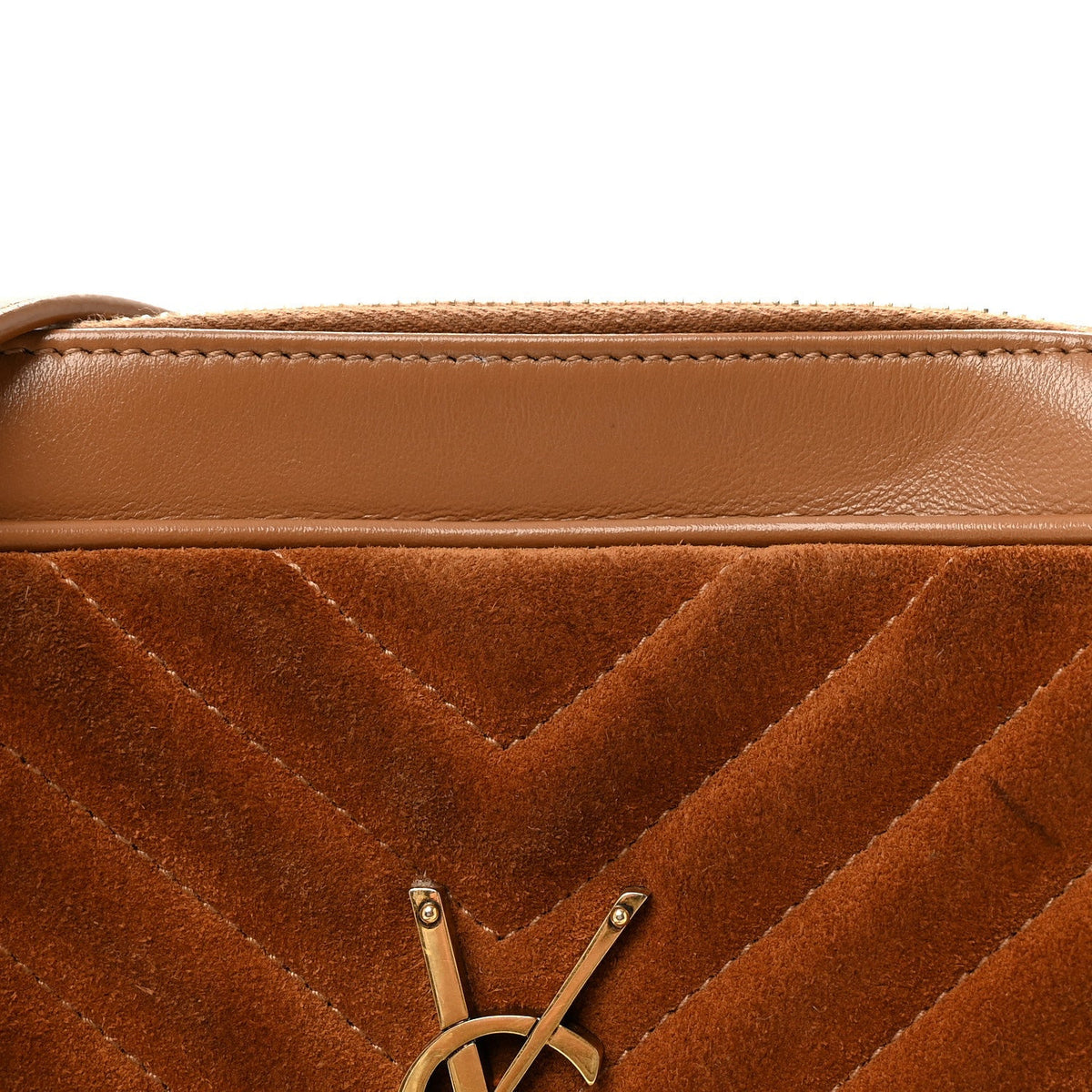 Suede Matelasse Monogram Lou Camera Bag Cinnamon