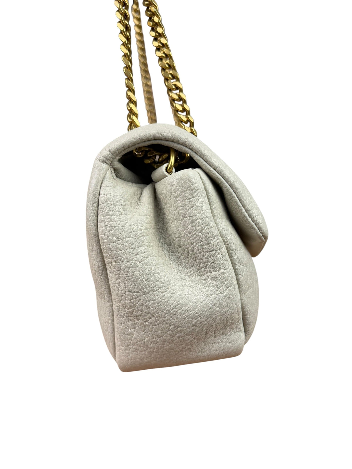 YSL Calypso Ivory Leather Soft Flap Bag