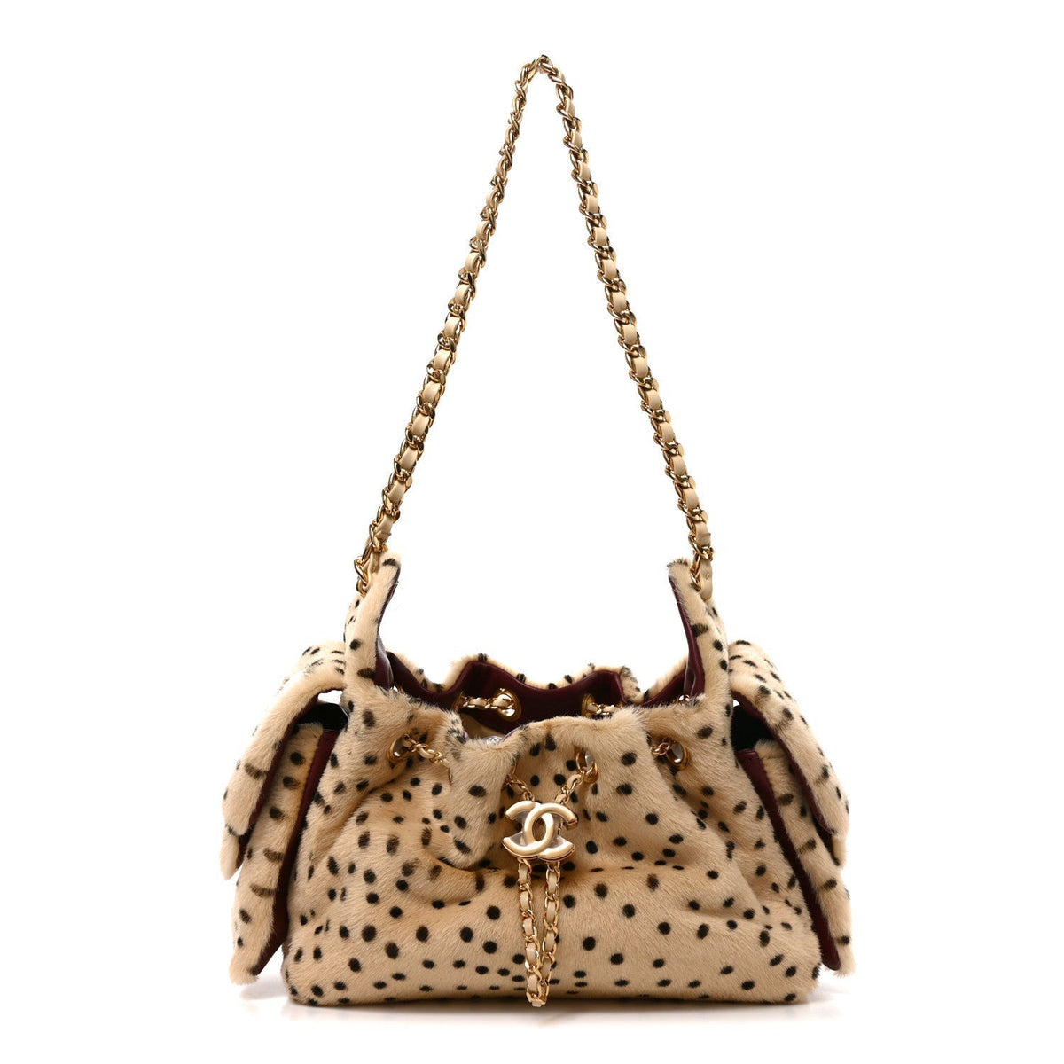 Pony Hair Mini Chanel 25 Handbag Beige Black
