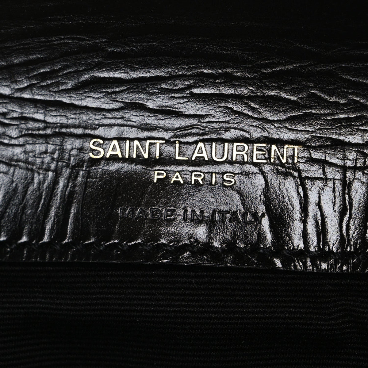 Shiny Calfskin Matelasse Chevron Monogram Mini College Bag Black