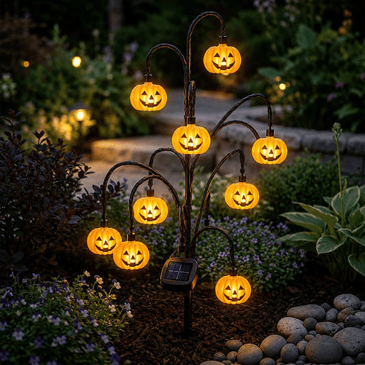 🎃 Halloween Solar Tree Stump Light – Cute Glowing Yard Decor & Pathway Lantern