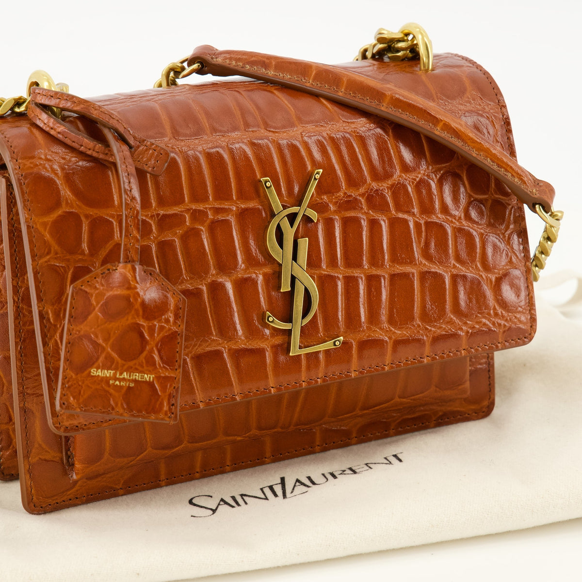Sunset Small Crocodile Effect Brown Bag