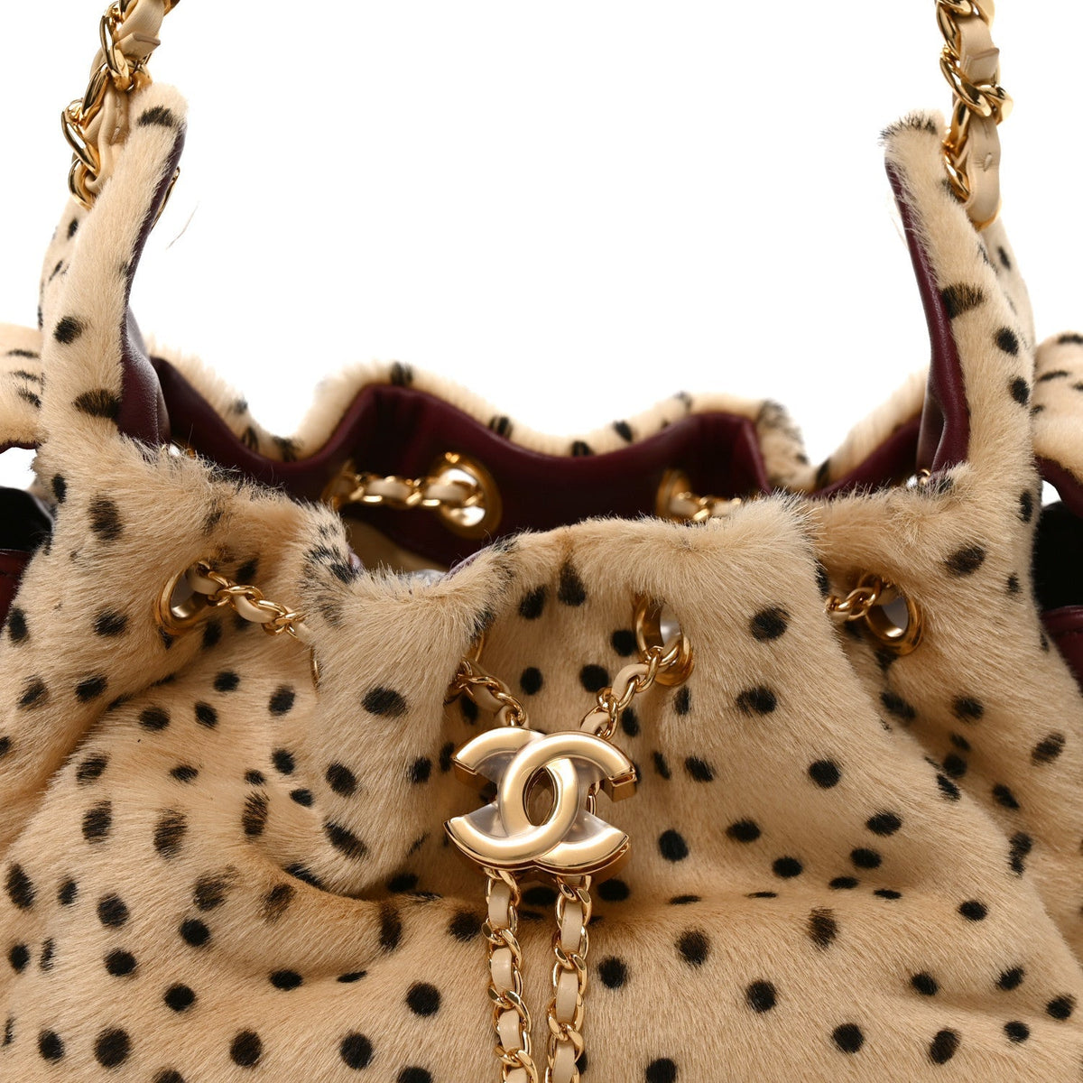 Pony Hair Mini Chanel 25 Handbag Beige Black