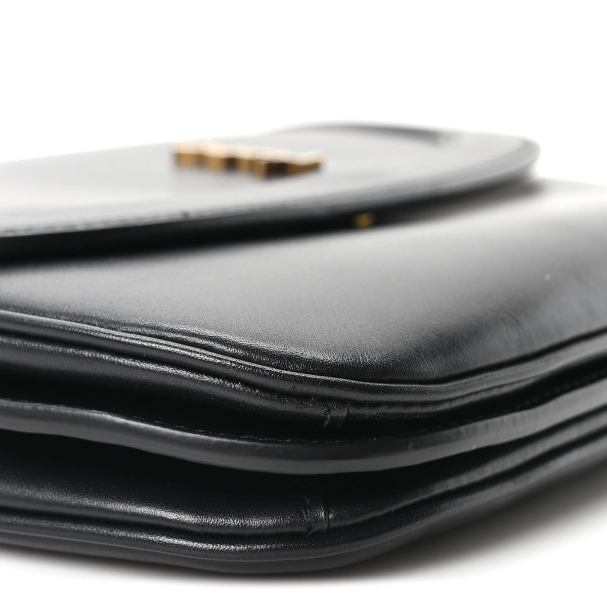 Smooth Calfskin Small Charlie Shoulder Bag Black