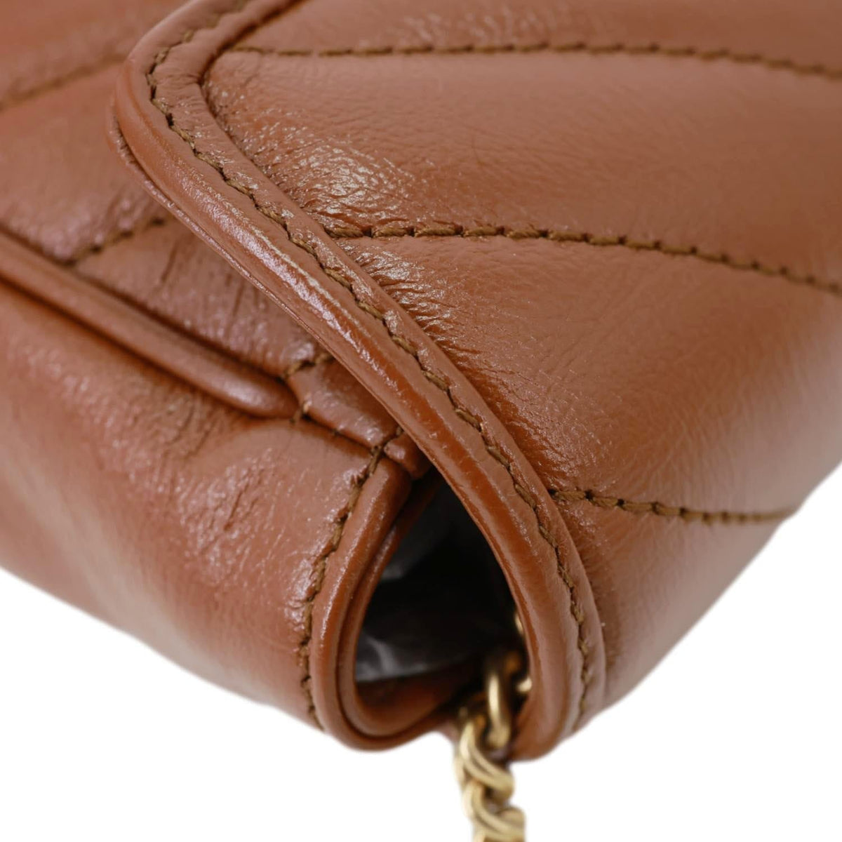 GUCCI GG Marmont Super Mini Matelasse Leather Crossbody Bag Brown 476433