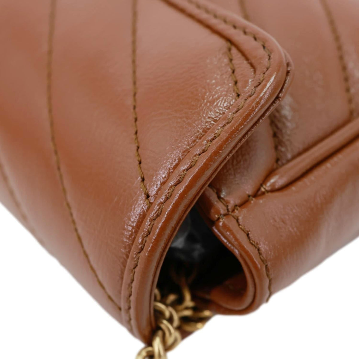 GUCCI GG Marmont Super Mini Matelasse Leather Crossbody Bag Brown 476433