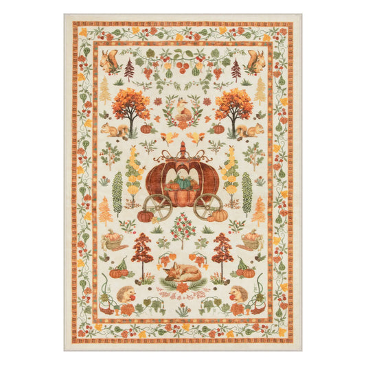 Violette Washable Halloween Pumpkin Yellow Rug