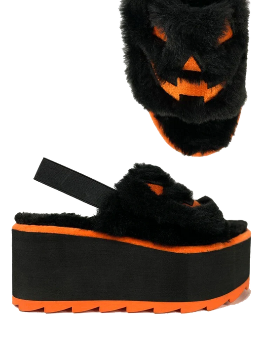 Lilly Jack O Lantern Black/Orange Slides