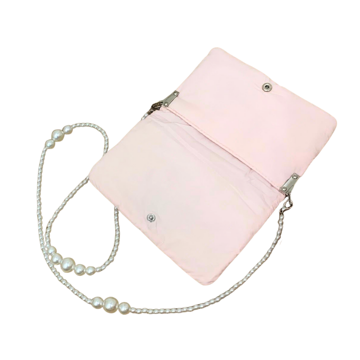Dior Pink Pouch with Pearl Chain Strap
