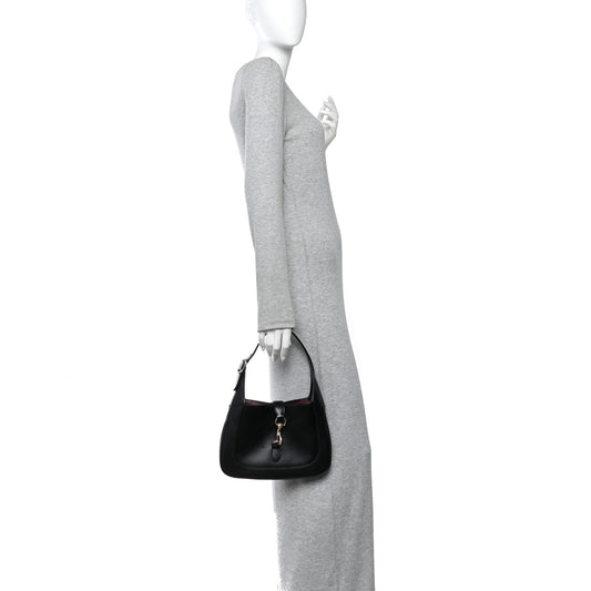 Calfskin Small Jackie Shoulder Bag Black