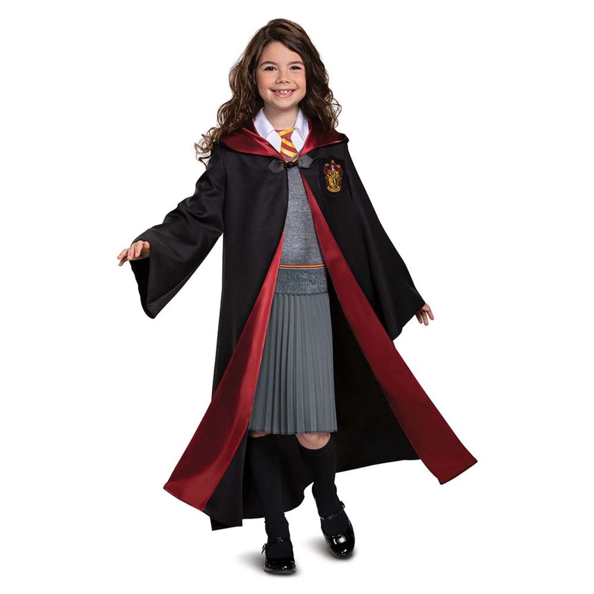 Hermione Granger Deluxe Costume for Kids, Harry Potter, Black and Red Robe with Dress