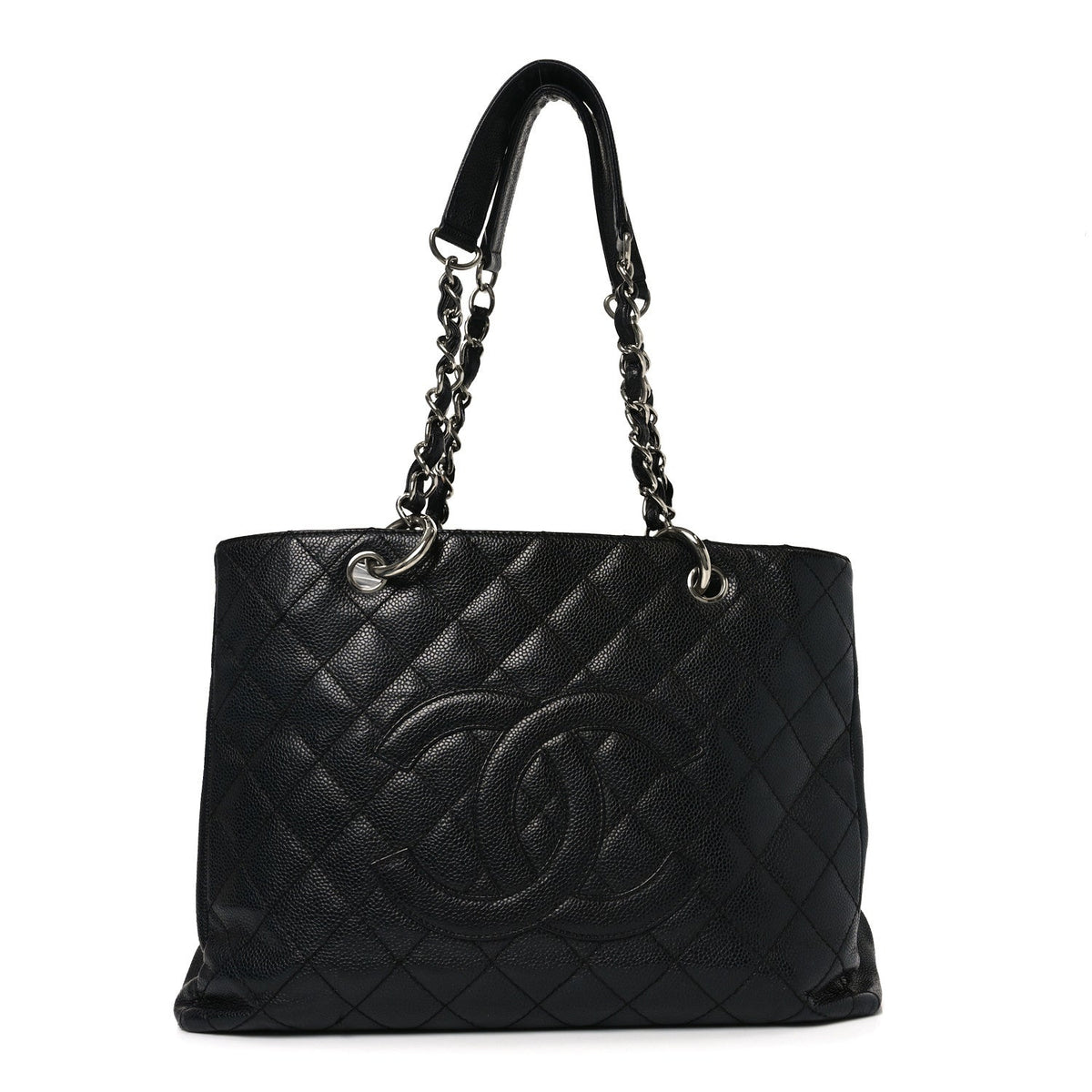 Caviar Quilted Grand Shopping Tote GST Black