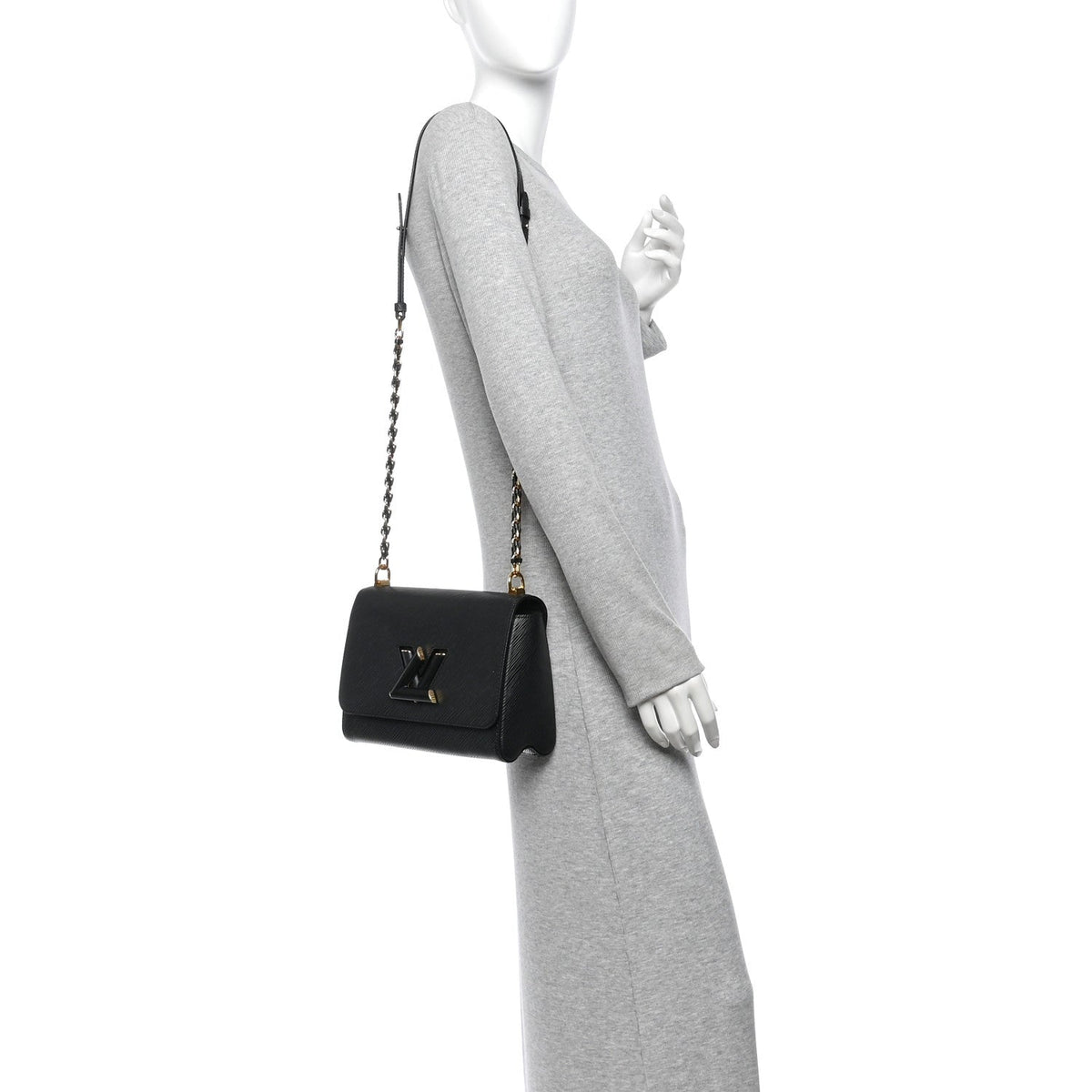 Epi Twist Shoulder Bag MM Matte Black Gold