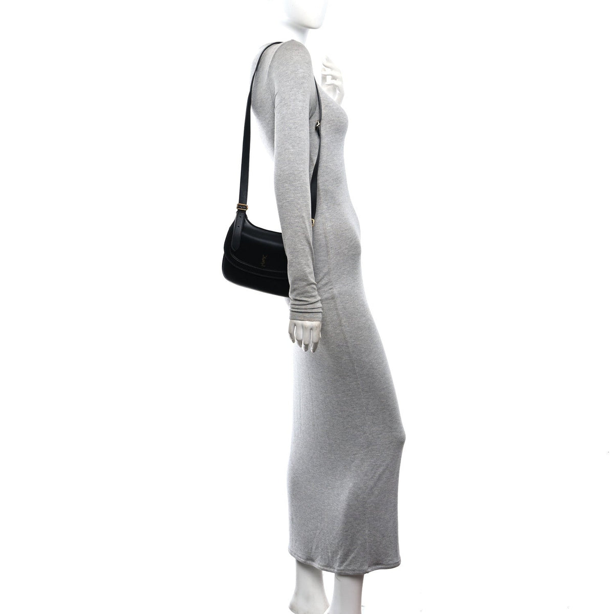 Smooth Calfskin Small Charlie Shoulder Bag Black