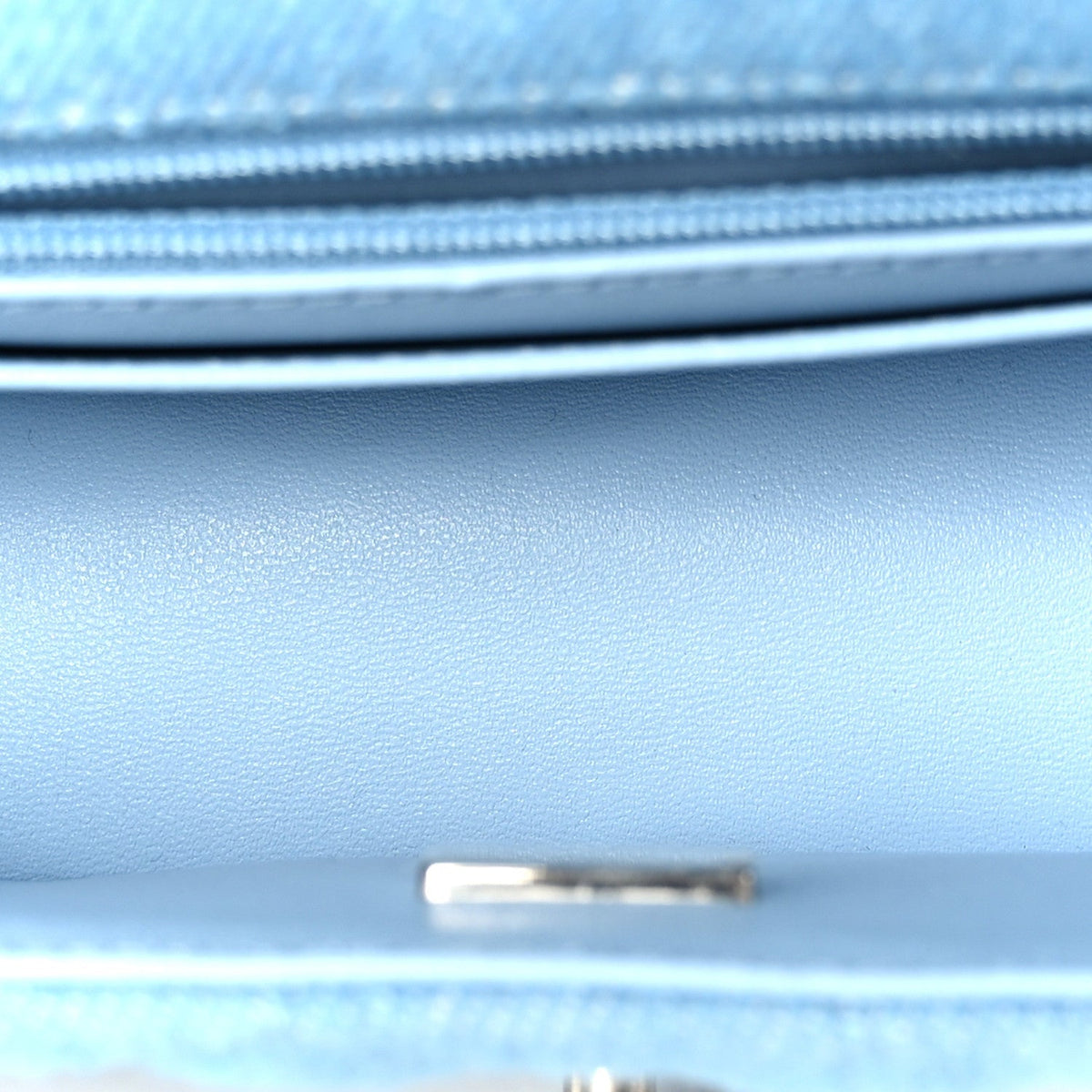 Denim Quilted Mini Rectangular Flap Blue