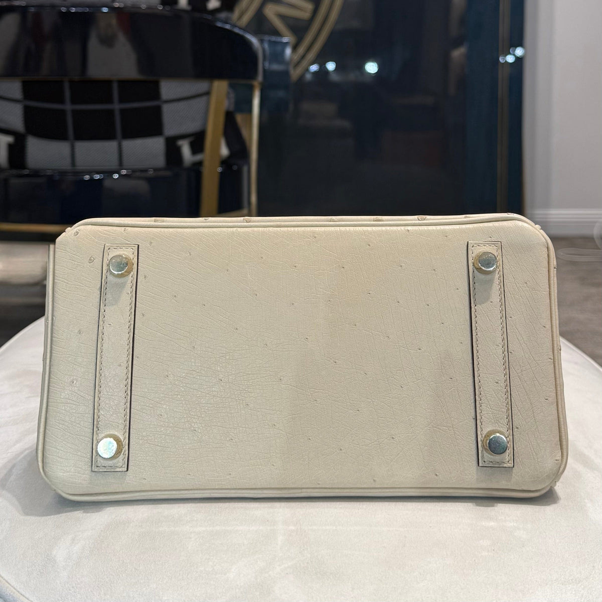 Hermès 3C Parchemin Birkin 25 Ostrich Gold Hardware